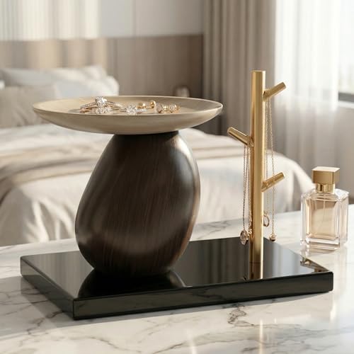 Solid Resin Decorative Tray Set, Modern Abstract Art Organizer Tray Nordic Minimalist Style Jewelry Tray for Entryway Desk Table Living Room Home Interior Decor