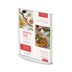 M&T Displays Double Sided Oval Clear Acrylic Leaflet Holder 8.5x11 inch Pocket Desktop Table Stand Desk Organizer Menu Advertising Flyer for Restaurant Hotel Office (5 pack) - size: 8.5x11