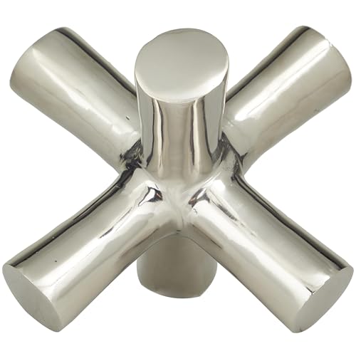Deco 79 Aluminum Metal Abstract Decorative Sculpture Jack Home Decor Statue, Accent Figurine 8" x 9" x 7", Silver