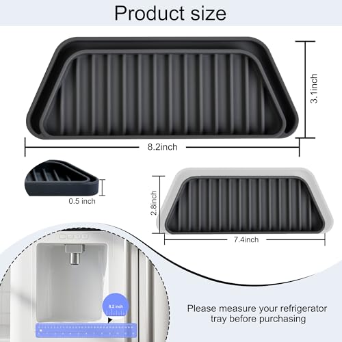 KindGa Refrigerator Drip Catcher Tray,Protector Ice and Water Dispenser Pan,Fridge Spills Water Pad Catch Basin for Drainage 2 Pack (Rectangular,Black) - color: Black, size: 2 pack Rectangular Black