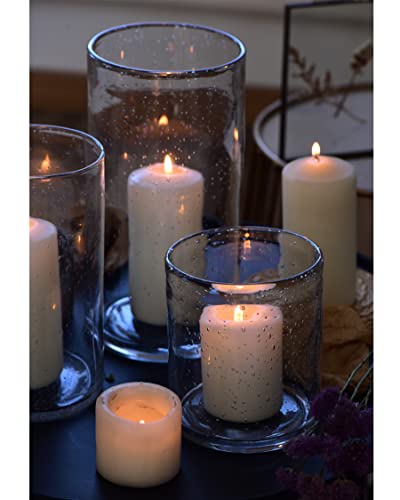 ARIAMOTION Hurricane Candle Holder for Pillar Glass Cylinder Vase Modern Rustic Centerpiece Clear Seeded Home Decor for Kitchen Table Living Room 8" H 1 Pack - color: Bubbles Clear, size: H8" Set of 1