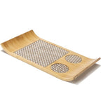 Bamboo Serving Tray of Boat Shape,Decorative Ottoman Tray for Coffee Table, Tray Decor for Bathroom Living Room, Breakfast in Bed