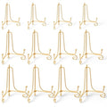 12 Pcs 3 Size Gold Iron Plate Stands for Display, 4" 6" 8" Decorative Metal Plate Holders Display Stand Gold Easel Stands for Photo, Frame, Book, Card, Plaque, Bowl, Picture