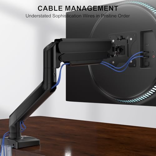 WALI Single Monitor Mount for 13-34 inch Screens, Adjustable Single Monitors Arm, Regular Screen up to 32 inch, 26.4lbs, Computer Monitor Stand for Desk, VESA 75/100mm (GSMP001N), Black - size: 13"-34", style: Single Arm