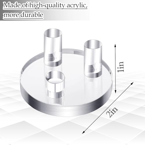 Jetec 8 Pcs Rock Display Stands - 3 Peg Clear Acrylic Easels & Holders for Fossil, Coral, Geodes, Agate
