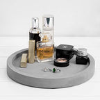 MyGift 11-inch Modern Gray Concrete Round Bathroom Vanity Tray, Cologne and Perfume Tray for Dresser Top - color: Gray-11 Inch Round