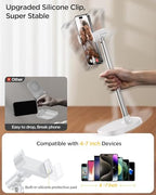 DIMONCOAT Adjustable Aluminum Alloy Cell Phone Stand - White, Universal Compatibility with 4-7 inch Devices, 180° Flip & 360° Rotation - color: WHITE - 6X STABLE WEIGHTED BASE, size: For 4-7 Inch