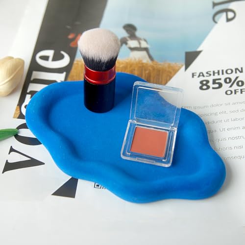 Jewelry Dish Trinket Tray for Women, Ring Dish Holder, Unique Cloud Shape Ceramic Plate Cute Things Vanity Aesthetic Room Decor Mother's Day Birthday (Klein Blue) - color: Klein Blue