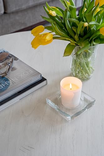Crystal Candle Dish — by Alice Lane Home Collection — Size Small — Clear K9 Crystal Design — Smooth, Round Cutout is Perfect for Your Favorite Candle or Diffuser — Centerpiece with Elevated Style - size: Small