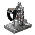 King's Guard Watch Display Stand Eyeglass Jewelry Bracelet Necklace Holder Trays Towers Resin Pen Holder Warrior Knight Mobile Phone Stand for Office & Home (Silver) - color: Silver