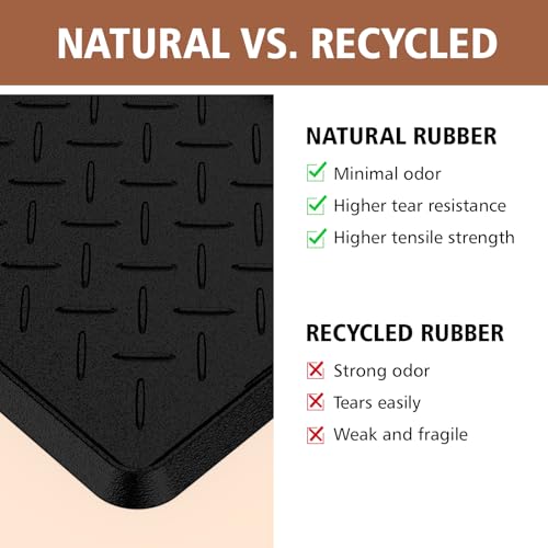 Heavy Duty Boot Trays Natural Rubber Shoe Mat Tray for Entryway with Shoes Brush Large Boot mat Tray Multi-Purpose for Indoor or Outdoor - size: 1'1" x 2'1" (Rectangular)