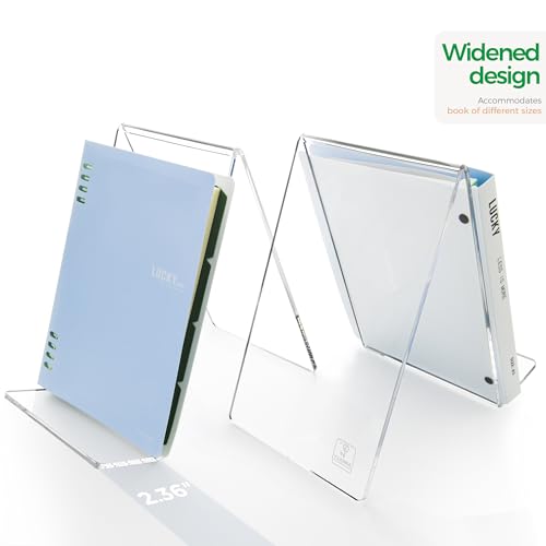 Acrylic Book Stand, Book Display Holder 6 x 9, Clear Acrylic Display Easel Transparent Display Stand Holder Tablet Holder for Album, CD, Magazine, Picture, Plate, Artworks, Phone, (2-Pack) - size: 2-Pack (6" x 9")