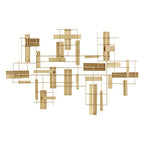 CosmoLiving by Cosmopolitan Metal Geometric Home Wall Decor 3D Stripe Wall Sculpture, Wall Art 36" x 1" x 23", Gold - size: 36"L x 23"W