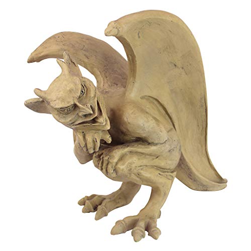 Design Toscano OS68829 Legend of Cambridge Hopping Gargoyle Gothic Decor Statue, 12.5 Inch, Stone - style: Hopping Gargoyle