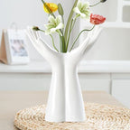 Human Hand Vase - Hand Shape Boho Vase for Flowers, Artistic Ceramic Sculpture Pot, Unique Decor Piece | for Living Room Tabletop Bedroom Shelf Entryway Home Art Bohemian Decoration