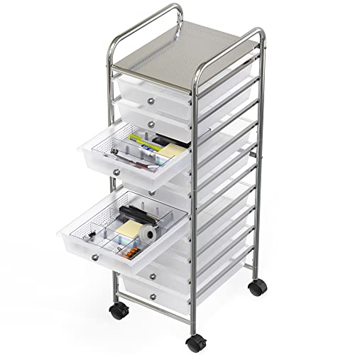 Simple Houseware Drawer Organizer Tray with 9 Adjustable Compartments, Clear - color: Clear, size: 1 Pack