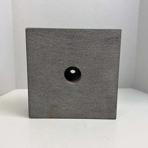Premium Black Marble Display Base with Center Mount Hole – Polished Stone Pedestal Stand for Sculpture, Statue, Art, Awards, Lamps & Decor (5x5x2) - size: 5x5x2"
