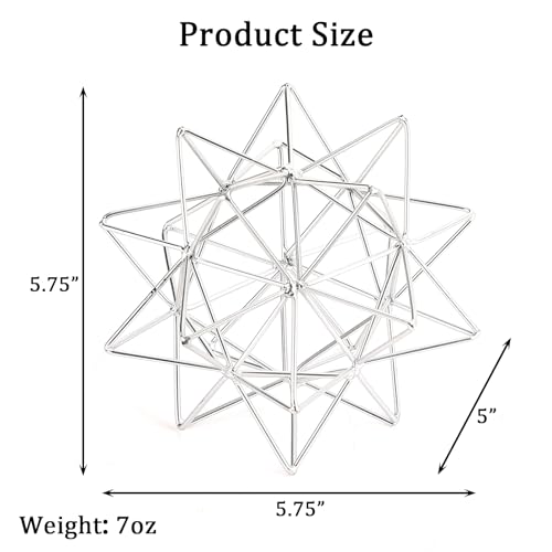 Metal Geometric Table Top Decor, 3D Sliver Spheres Decorative Accents Balls, Iron Abstract Sculpture Objects for Home Decor, Coffee Table Top Decorations for Home Office Living Room Bedroom Decor - color: Sliver