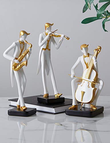 HAUCOZE Music Decor Musician Statue Saxophone Sculpture Figurine Music Lovers Gift for Studio Living Room Office 10 Inch