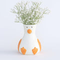 Ceramic Goose Vase White Modern Flower Vase with Unique Goose Design Aesthetic Table Decor Funky Trendy Art Planter Holder for Flowers, Home Office Shelf Decoration