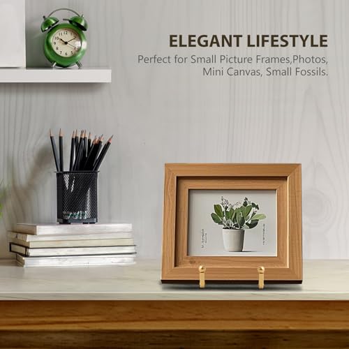DIDUDIDU Plate Holder Easel Display Stand - Metal Plate Stands for Display - Tabletop Picture Stand - Gold Iron Easels for Display Pictures | Photo Frames | Book | Decorative Plates | Plaque - size: 3 inch-2