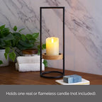 Elements Metal and Wood Candle Holder