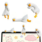 Mini Resin Goose Figurines, 3PCS Cute Goose Figurines for Computer Monitor, Car Dashboard, Office Desk, Stress Relief & Anxiety Relief Gifts, Funny Desk Buddy, Cool Desk Accessories