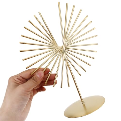 ARTIBETTER Abstract Lines Metal Sculpture 9.6 Inch Modern Desk Decor Geometric Craft Ornament for Office Living Room Tabletop Decoration