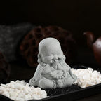 Landical Buddha Sandstone Statues, Zen Monk Praying Statue Sculptures Ornament for Wealth Good Luck Feng Shui Decor Home Office Car Decoration(Prayer Buddha) - style: Prayer Buddha