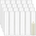 24 Pcs Hurricane Candle Holder Sleeve, W:3.35" H:14" Bottomless Clear Glass Cylinder Candleholder Cover Open Both Ends Glass Chimney, Candle Shade for Centerpieces, Wedding Party Event Decor - size: 3.35"W x14"H