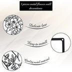 CHENGU 3 Pieces Minimalist Metal Wall Art Decor, Abstract Woman Line Art Wall Decor, Modern Metal Sculpture for Living Room Bedroom Bathroom Apartment Aesthetic Home Decoration - style: Flower