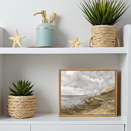 InSimSea Framed Canvas Wall Art Vintage Decor, Home Decor Danish Coastal Landscape in Stormy Weather Classical Paintings, Coastal Wall Art for Living Room Bedroom Office Decor, 8"x10" - color: Danish Coastal, size: 10"L x 8"W