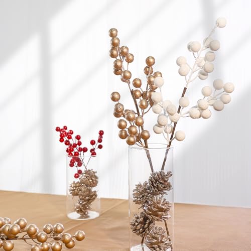 SUPMIND 6 Pack Glass Cylinder Vase for Table Centerpieces, 6 Inch Clear Glass Flower Vases Bulk Glass Hurricane Candle Holder Small Floral Vases for Table, Floating Candle Vase for Wedding Home Décor - size: 6" Height