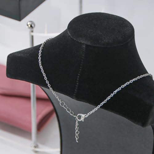 3Pcs Necklace Bust Stand for Selling, Black Velvet Necklace Display Holder, Jewelry Necklace Organizer Rack for Shop Store Exhibition Show (9" Height) - color: Black Velvet, size: 9" Height (3pc)