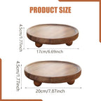 Wood Pedestal Stand Display Riser with Ball Legs Stylish Sturdy Organizer Decorative Tray Candle Stand for Home Vanity Entry , L