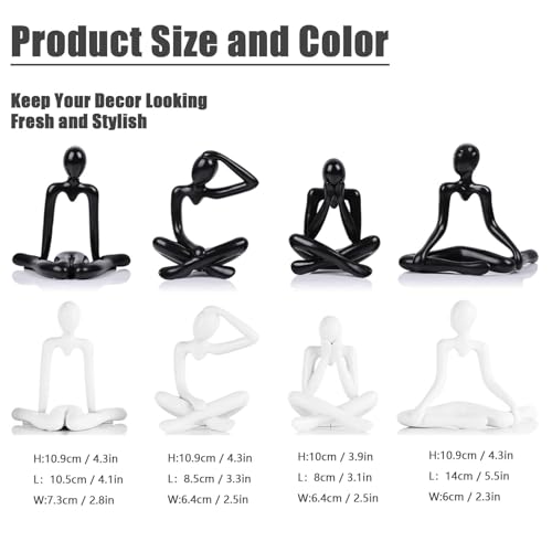 XMGZQ Black Thinker Figurines,Abstract Bookshelf Figures,Knick Knacks Home Decor,Plastic Thinker Statue Kit,Black Statues for Home Decor,Abstract Art Decorations Accessories,Desk Decor for Women - color: A-black