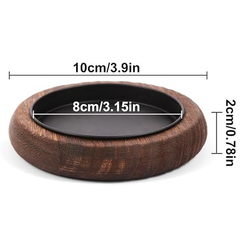 Wooden Candle Holder, Farmhouse Centerpiece Tray - Round Wood Pedestal Stand for Coffee Table, Christmas & Home Decor Mu-4 - color: Brown*4