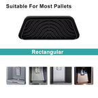 Silicone Refrigerator Drip Tray Catcher 2 packs,Protects Ice and Water Dispenser Pan From Spills,Fit Refrigerator Water Tray, Recycle and Dry Quickly (Rectangular, Black+Grey) - size: Rectangular