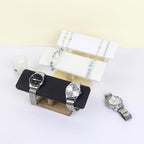 Bracelet Display Tower Watch Holder Jewelry Holder Organizer Rack Wooden Base Watch Display Bangle Scrunchie Headband Headtie Stand Exterior Black PU - color: Flat PU Black