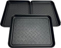 Generic Shoe Tray for Entryway, 3 Pack Indoor Mats, Dog Feed Mat, Rain Boots Drying Tray, Black