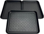 Generic Shoe Tray for Entryway, 3 Pack Indoor Mats, Dog Feed Mat, Rain Boots Drying Tray, Black
