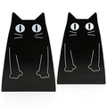 TOBSON Cute Cat Heavy Duty Bookend Nonskid Bookends Art Decoration,A Pairs(Black) - color: Black