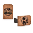Kaizen Casa Bookends Iron & Acacia Wood Book Holders for Heavy Books - Fancy Modern Decorative Book Accessories (4" X 4" X 6") (Set of 2)