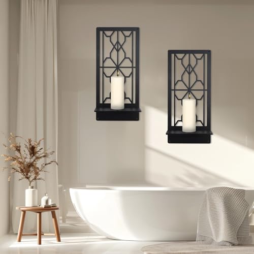 OYEFLY Farmhouse Rustic Wall Candle Holder,Minimalist Rustic Wall Art (Style 2)