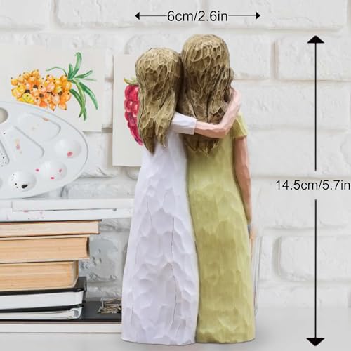 Mom Birthday Gifts from Daughter, Birthday Gifts for Mom from Daughter, Mother Daughter Gift, Mother of The Bride Gift, Sculpted Hand-Painted Figurine(Yellow) - color: Yellow