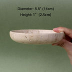 Nawgnail Natural Travertine Marble Jewelry Dish 5.5", Trinket Dish for Ring Earring, Gift for Woman Daugther(Beige Travertine) - color: Beige Travertine
