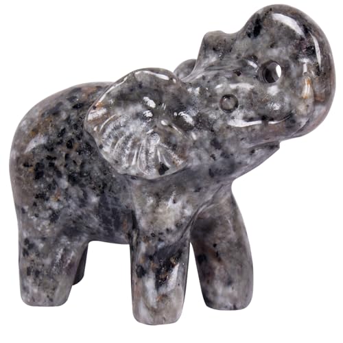 2 Inch Yooperlite Crystal Elephant Sculpture Handcrafted Healing Stone Animal Figurine Spiritual Home Decor Lucky Charm Gift for Wealth Success Positive Energy and Meditation Lovers - color: Flame Stone Elephant-02