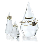 Acrylic Ring Holders 3Pcs Cone Shape Display Jewelry Tower Rings Storage Organizer Stand Clear Rack (Clear)