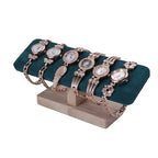 Wooden Watches Display Tower Base Watch Neck Bracelet Organizer Rack Bangle Scrunchie Headband Showcase Tower Dark Green Suede - color: Flat Suede Dark Green