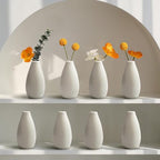 Modern Small Flower Vases 8 Pack - Ceramic, White - color: 8 Pack White - Style 11